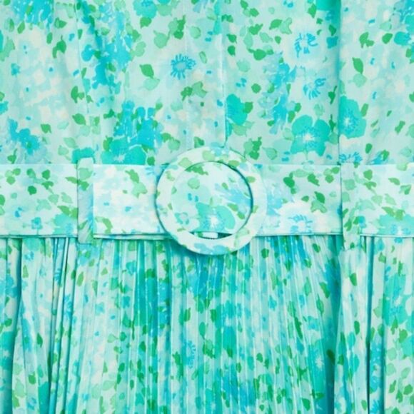 Mango Belted Pleated Midi Dress New - Picture 3 of 8